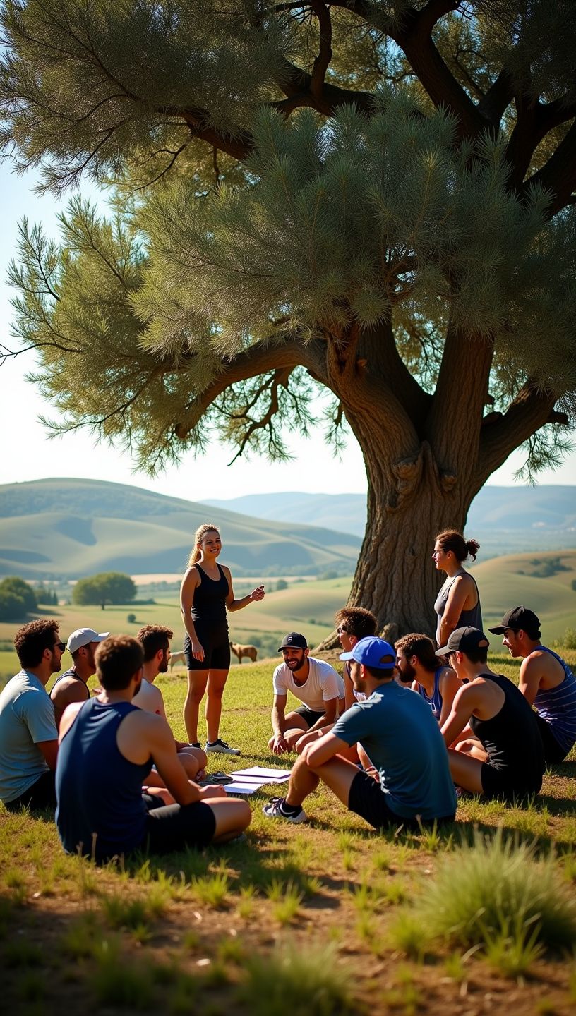 Σκηνή από την ελιά, σύμβολο της ελληνικής παράδοσης και αθλητισμού.