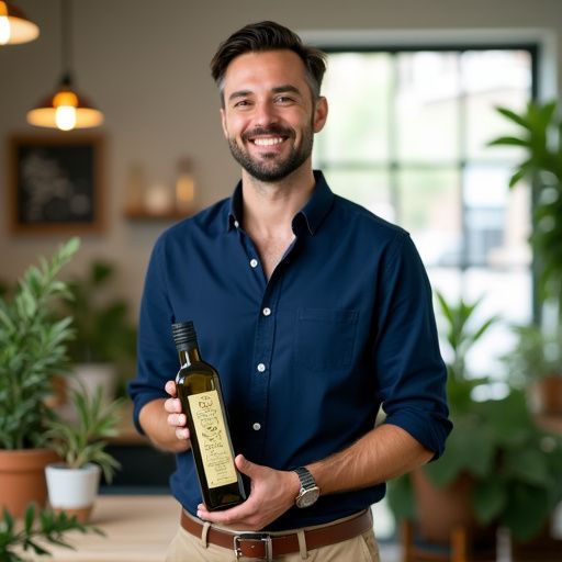 Αθλητής που εφαρμόζει ελαιόλαδο στα τρόφιμά του πριν από τον αγώνα